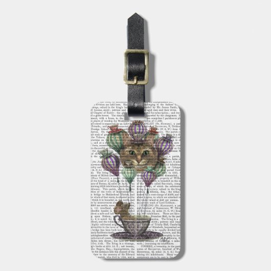 Cheshire Cat Hot Air Ballon Gepäckanhänger (Vorderseite vertikal)