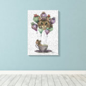 Cheshire Cat Hot Air Ballon Leinwanddruck (Insitu (Holzboden))