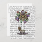 Cheshire Cat Hot Air Ballon Postkarte (Vorne/Hinten)