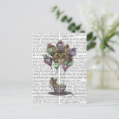 Cheshire Cat Hot Air Ballon Postkarte (Stehend Vorderseite)