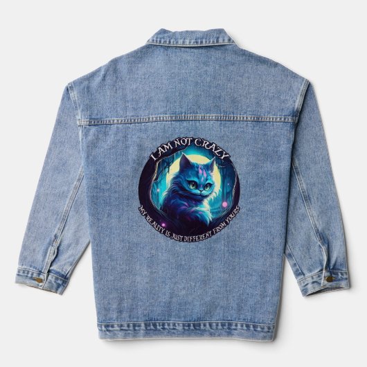 Cheshire Cat Ich bin nicht verrückt Jeansjacke (Rückseite)