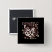 Cheshire Cat im Karnevalstil Button (Vorne & Hinten)