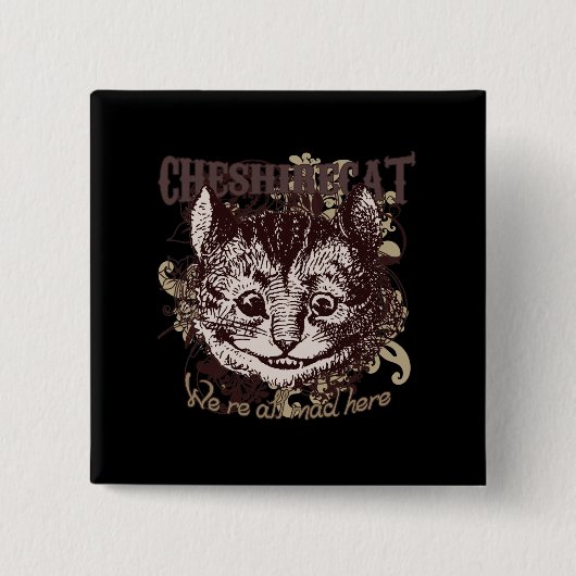 Cheshire Cat im Karnevalstil Button (Vorderseite)