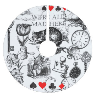 Cheshire Cat klassiker alice im wunderland verrück Polyester Weihnachtsbaumdecke