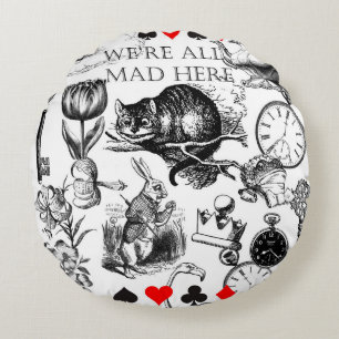 Cheshire Cat klassiker alice im wunderland verrück Rundes Kissen