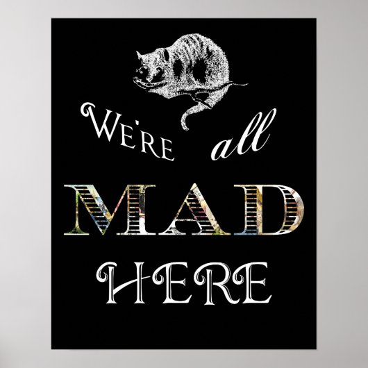 Cheshire Cat Mad Alice Poster oder Print (Vorne)