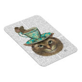 Cheshire Cat mit Cup auf Kopf Magnet (Rechte Seite)
