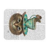 Cheshire Cat mit Cup auf Kopf Magnet (Horizontal)