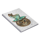 Cheshire Cat mit Cup auf Kopf Notizblock (Rechte Seite)