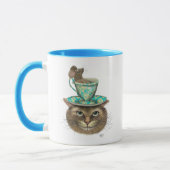 Cheshire Cat mit Cup auf Kopf Tasse (Links)