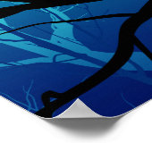 Cheshire Cat Poster - Blau (Ecke)