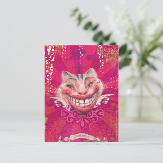 Cheshire Cat Postkarte (Stehend Vorderseite)
