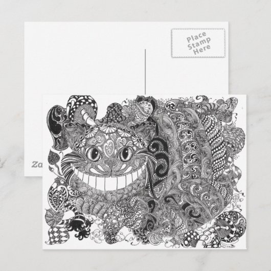 Cheshire Cat Postkarte (Vorne/Hinten)