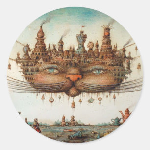 Cheshire Cat Runder Aufkleber