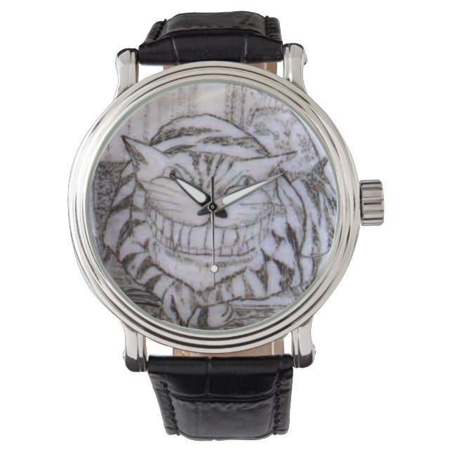 Cheshire Cat Scrimshaw Classic Watch Armbanduhr (Vorderseite)