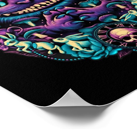 Cheshire Cat Shirt Alice im Wunderland Graphic Poster (Ecke)