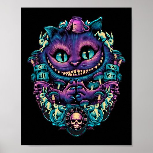 Cheshire Cat Shirt Alice im Wunderland Graphic Poster (Vorne)