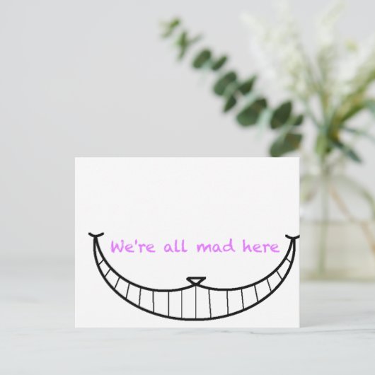 Cheshire Cat Smile Postkarte (Stehend Vorderseite)