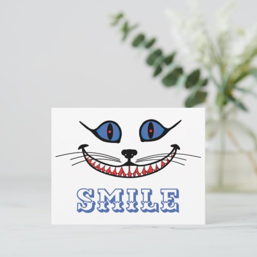 Cheshire Cat Smile Postkarte (Stehend Vorderseite)