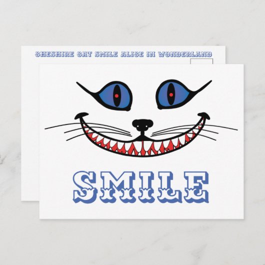 Cheshire Cat Smile Postkarte (Vorne/Hinten)