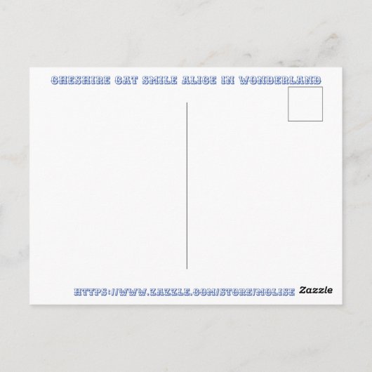 Cheshire Cat Smile Postkarte (Rückseite)