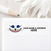 CHESHIRE CAT SMILE-RÜCKSENDEADRESSEN-AUFKLEBER (Insitu)