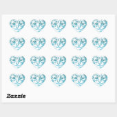 Cheshire Cat Striped Blue Herz-Aufkleber (Blatt)