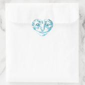 Cheshire Cat Striped Blue Herz-Aufkleber (Tasche)