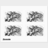 Cheshire Cat Versteckt in einem Baum Rechteckiger Aufkleber (Blatt)