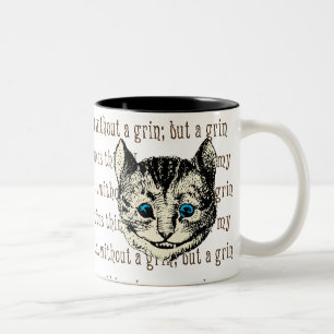 Cheshire Cat - Vintage Alice im Wunderland Zweifarbige Tasse