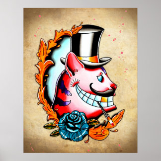 Cheshire Cat Wasserfarbe Poster