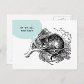 Cheshire Cat - We're all mad here quote Postkarte (Vorne/Hinten)
