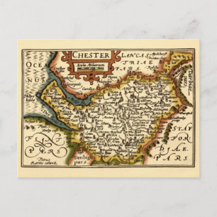 Cheshire (Chester) Landkreis England Antiker Karte