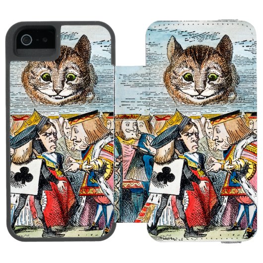 Cheshire-Katze, 1865 Incipio iPhone Geldbeutel-Hülle (Folio Geöffnet)