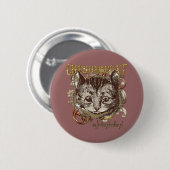 Cheshire-Katze Carnivale Art (Goldversion) Button (Vorne & Hinten)