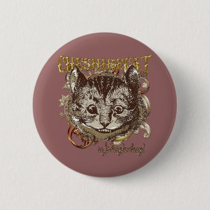 Cheshire-Katze Carnivale Art (Goldversion) Button