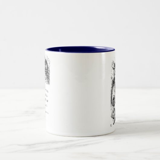 Cheshire Katze Ich bin nicht verrückt... Zweifarbige Tasse (Mittel)