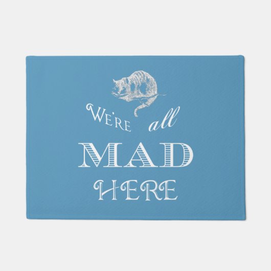 Cheshire Katze Mad Alice Blue Doormat Fußmatte (Vorderseite)