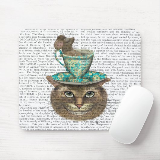 Cheshire-Katze mit Cup auf Kopf Mousepad (Mit Mouse)