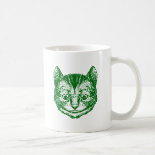 Cheshire-Katze schwärzte Grün mit Tinte Kaffeetasse