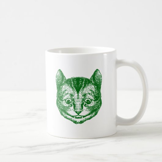 Cheshire-Katze schwärzte Grün mit Tinte Kaffeetasse (Rechts)