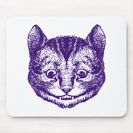 Cheshire-Katze schwärzte Lila mit Tinte Mousepad (Vorne)