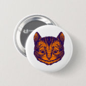 Cheshire-Katze schwärzte lila Orange mit Tinte Button (Vorne & Hinten)