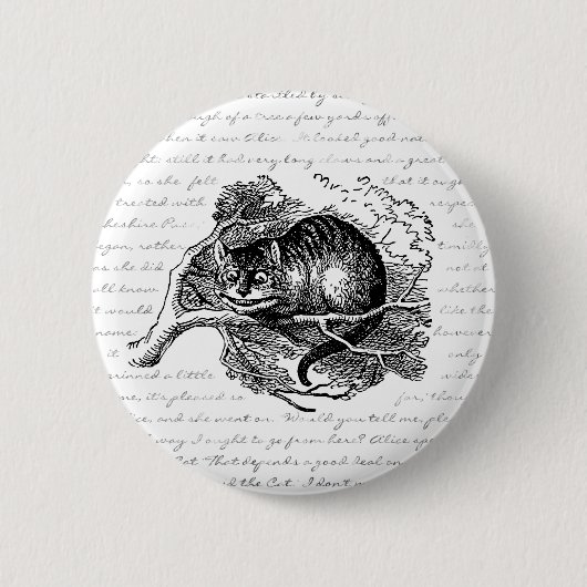 Cheshire-Katze - wir sind alle hier wütend Button (Vorderseite)