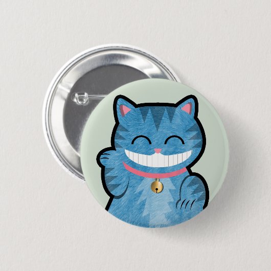 Cheshire-Katzen-Knopf Button (Vorne & Hinten)