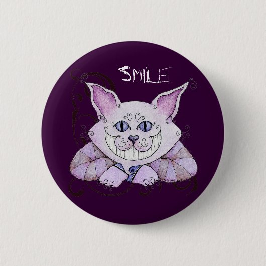 Cheshire-Katzen-Knopf Button (Vorderseite)