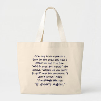 Cheshire-Katzen-Ratetasche Jumbo Stoffbeutel