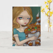 "Cheshire-Katzen-Umarmungs-" Gruß-Karte Karte (Gelbe Blume)