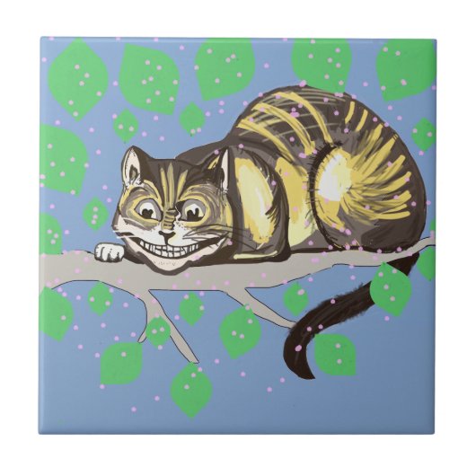 Cheshire-Katzen-Zeichnen Fliese (Vorderseite)