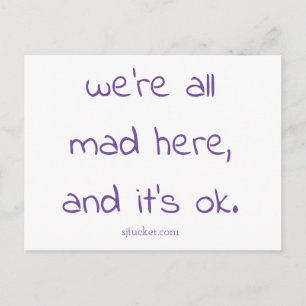 "Cheshire Kitten"-Texte Postkarte